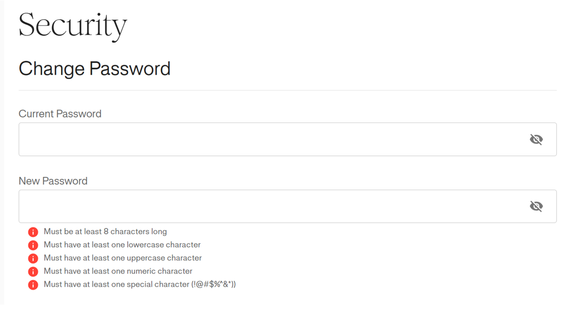 Change Password Form